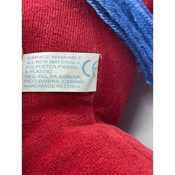 VTG Aurora Baby Red Horse Plush Activity Toy Primary Colors Blue Yarn Hair 90s - Picture 11 of 11